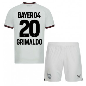 Bayer Leverkusen Alejandro Grimaldo #20 Bortaställ Barn 2023-24 Kortärmad (+ Korta byxor)